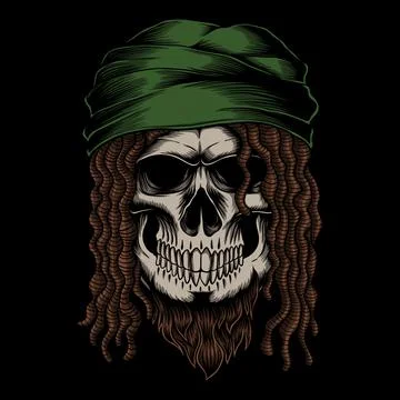 Skull dreadlocks vector illustration Stock Illustration