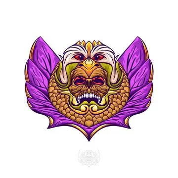 Skull with eagle Stock Illustration