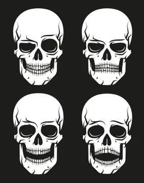 Skull Emotions 스톡 일러스트