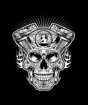 Skull engine Stock Illustration