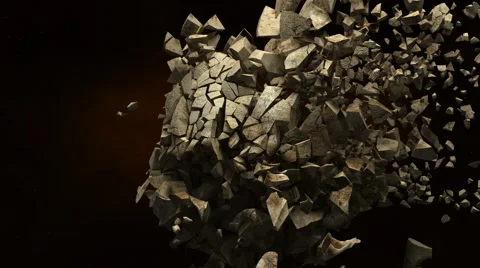 Skull exploded in pieces - very slow motion Video stock 1167904