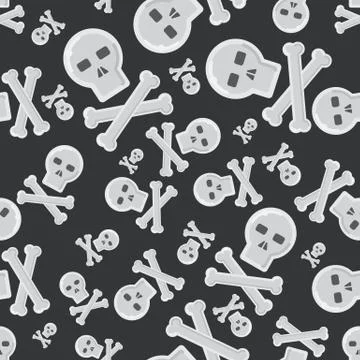 Skull face vector seamless pattern 스톡 일러스트