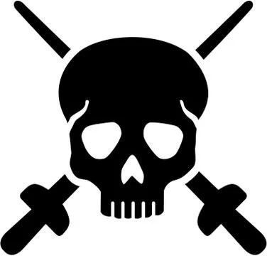 Skull with fencing epees Stock Illustration