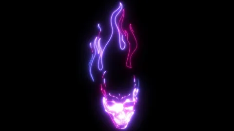 Skull on Fire with Flames Stock Footage 274484547