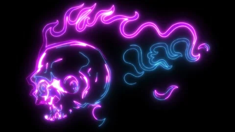 Skull on Fire with Flames Stock Footage 274488701