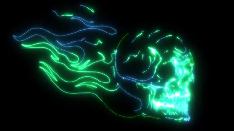 Skull on Fire with Flames Stock Footage 274551205