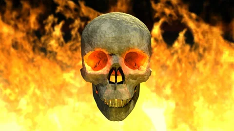 Skull fire Stock Footage 33579327