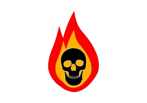 Skull fire icon Stock Illustration
