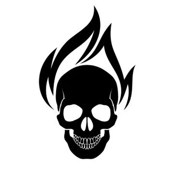 Skull on fire Stock Illustration