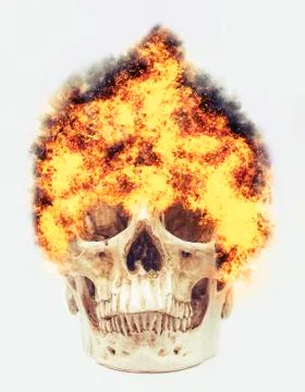 Skull on fire Foto stock