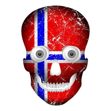 Skull flag Norway Stock Illustration