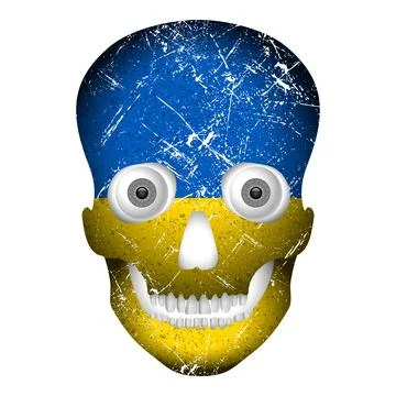 Skull flag Ukraine Stock Illustration