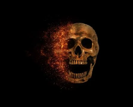 Skull flames Fire effect Stock Photos