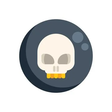 Skull floating in dark round shape representing death and danger Stock Illustration