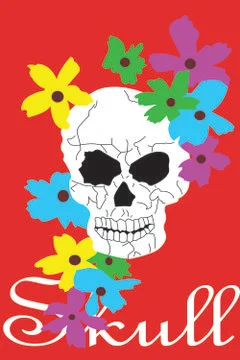 Skull flower Stock Illustration