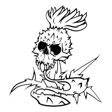 Skull flower with thorns Иллюстрация