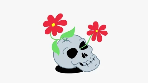 Skull flowers 4K Stock Footage 219404306
