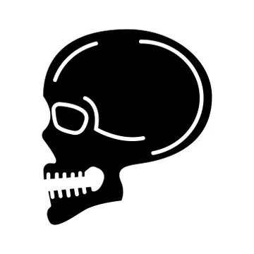 Skull front view icon, vector illustration, black sign on isolated background Stock Illustration