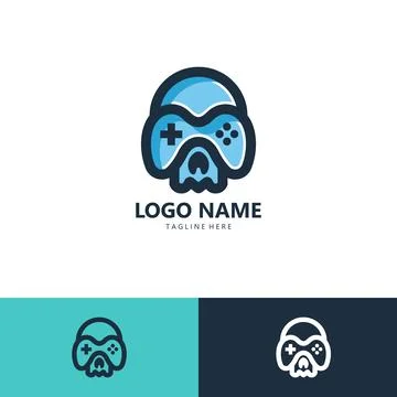 Skull game logo design vector 스톡 일러스트