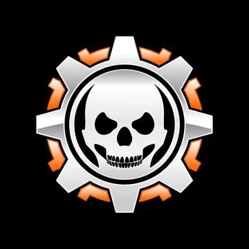 Skull Gear Machine Stock Illustration