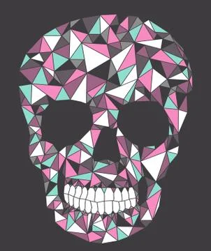 Skull with geometric pattern. Stock Illustration