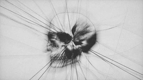 Skull glitch motion visuals ( Skectch style) 스톡 동영상 192547454