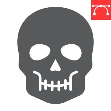 Skull glyph icon Stock Illustration