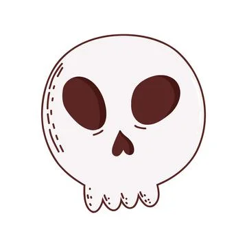 Skull. Halloween element. Trick or treat concept. Vector illustration in hand Stock Illustration