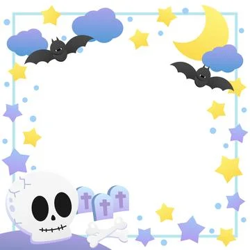 Skull halloween frame 1 Stock Illustration