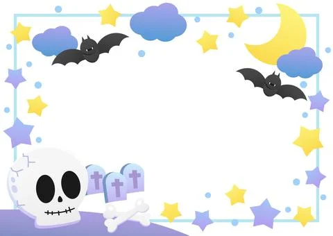 Skull halloween frame 2 Stock Illustration