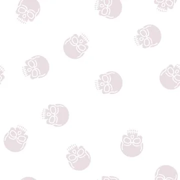 Skull halloween glyph seamless pattern Stock Illustration
