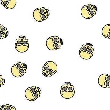 Skull halloween vector seamless pattern Stock Illustration