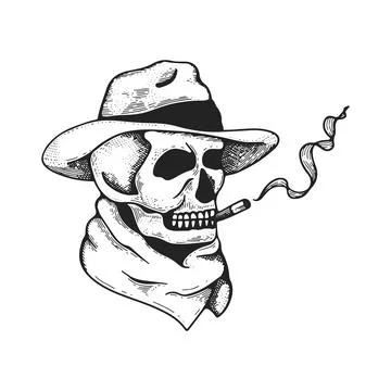 Skull hand drawing vector illustration. Stock Illustration