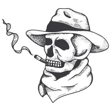 Skull hand drawing vector illustration. Stock Illustration