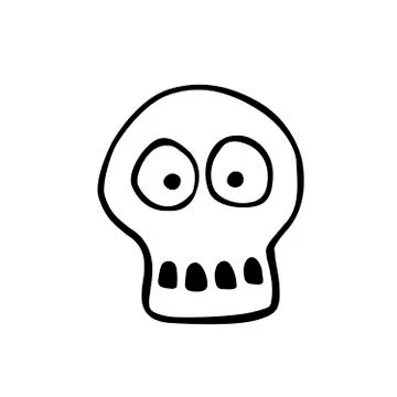Skull hand drawn doodle. Vector illustration Isolated on white background. Th Stock Illustration