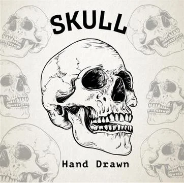 Skull Hand Drawn Stock Illustration