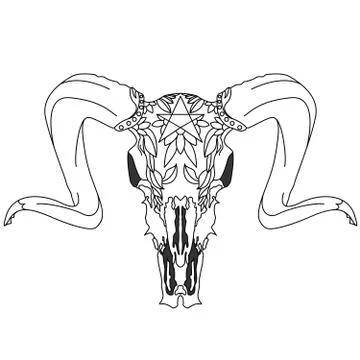 Skull-hand drawn illustration Stock Illustration