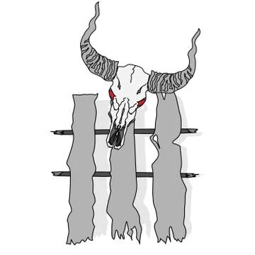 Skull- hand drawn illustration Stock Illustration