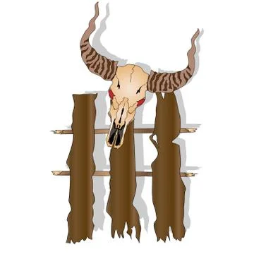 Skull- hand drawn illustration Stock Illustration