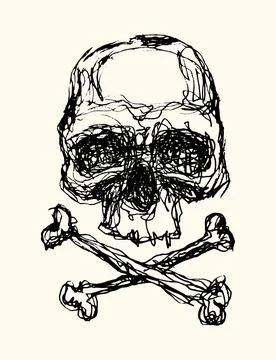 Skull. Hand drawn vector illustration. Stock Illustration