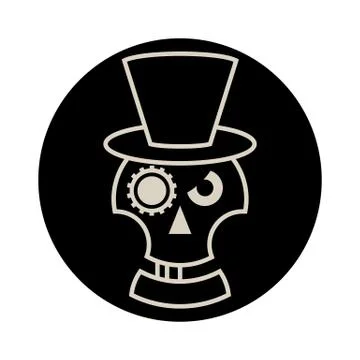 Skull in Hat cylindre Stock Illustration