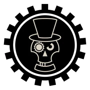 Skull in Hat cylindre Stock-Illustration