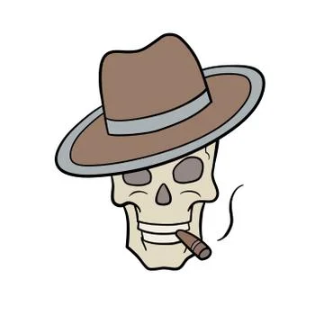 Skull with hat Stock-Illustration