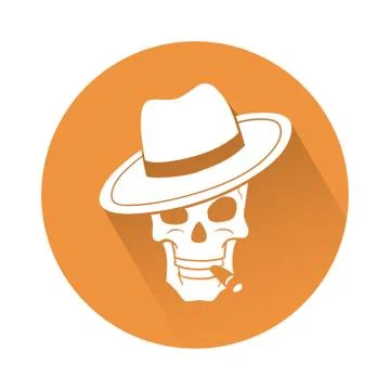 Skull with hat Stock Illustration