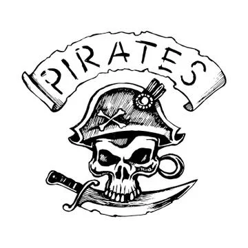 Skull in a hat with Stock Illustration