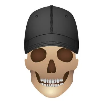 Skull with hat Stock Illustration