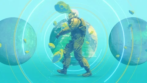 Skull Head Astronaut Walking Stock Footage 272947739
