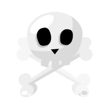 Skull head with bones vector design Stock Illustration