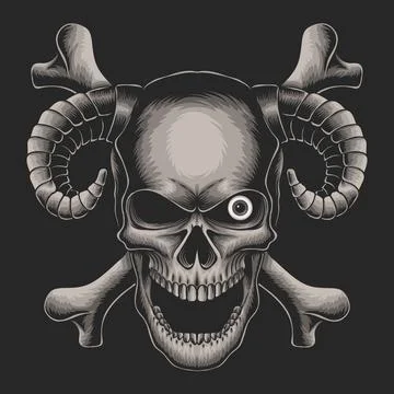 Skull head crossbone vector illustration Stock Illustration