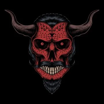 Skull head devil vector illustration 스톡 일러스트